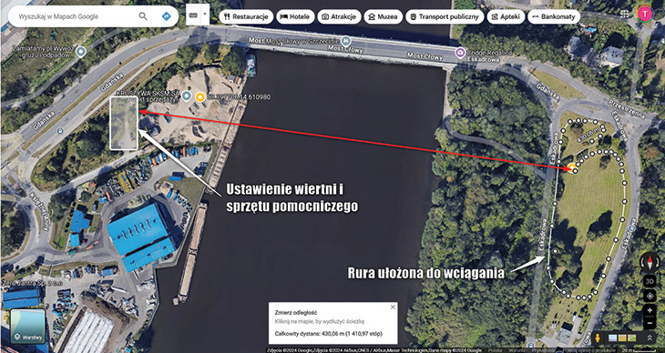 RYS. 1. | Plan organizacji robót dla przekroczenia Regalicy. Fot. ZRII HYDROPEX 