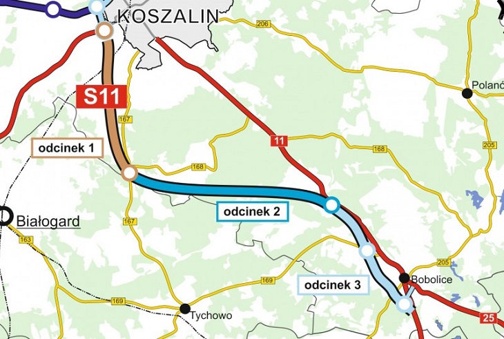 S11 Koszalin–Bobolice. Źródło: GDDKiA