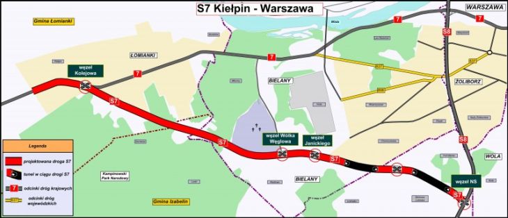 Odcinek Kiełpin–Warszawa