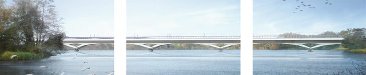Wizualizacja mostu kolejowego dla brytyjskich pociągów dużych prędkości HS2. Fot. HS2