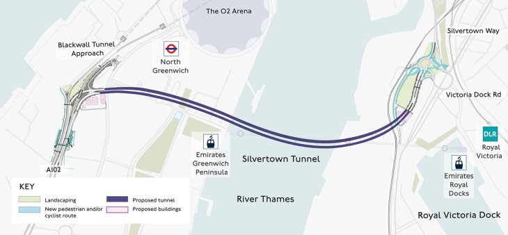 Mapa tunelu. Źródło: Riverlinx