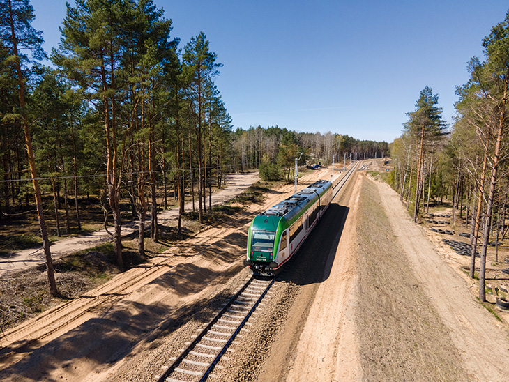 FOT. 2. | Budowa Rail Baltica na odcinku Czyżew–Białystok.  Fot. Łukasz Bryłowski/PKP PLK 