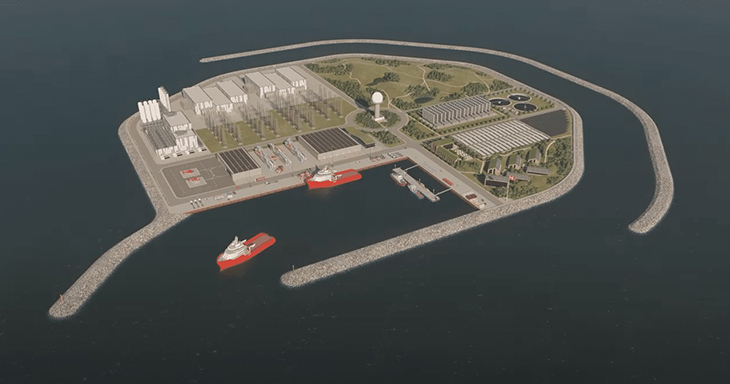 Projekt pierwszej wyspy energetycznej, którą na Morzu Północnym chcą zbudować Duńczycy. Fot. VindØ  Energy