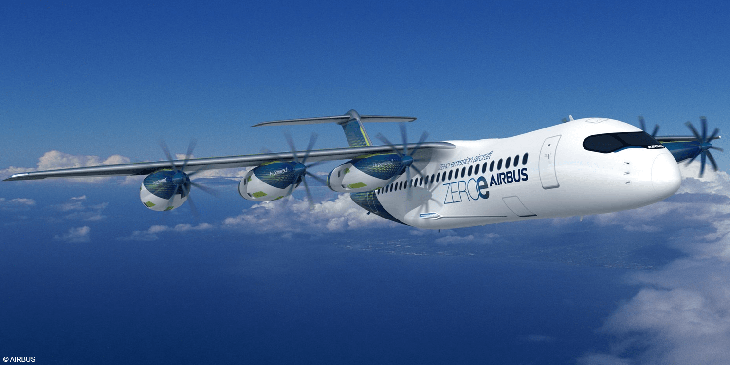 Wizualizacja zeroemisyjnego samolotu pasażerskiego ZEROe / Fot. Airbus