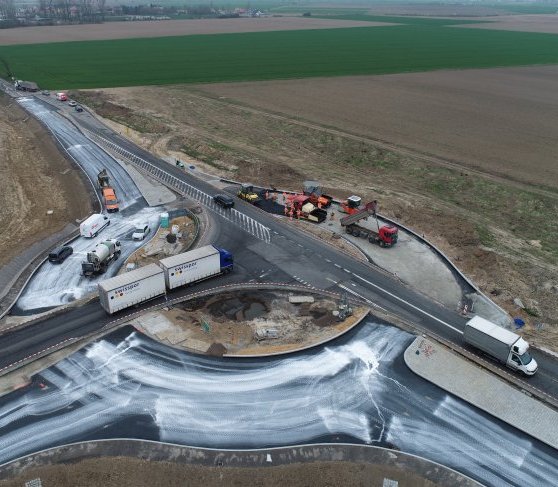 Autostrada A4. Rozbudowa łącznic dwóch węzłów zbliża się do półmetka