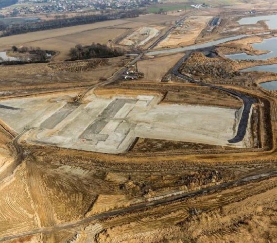 Teren budowy zbiornika wodnego Racibórz Dolny. Fot. RZGW w Gliwicach
