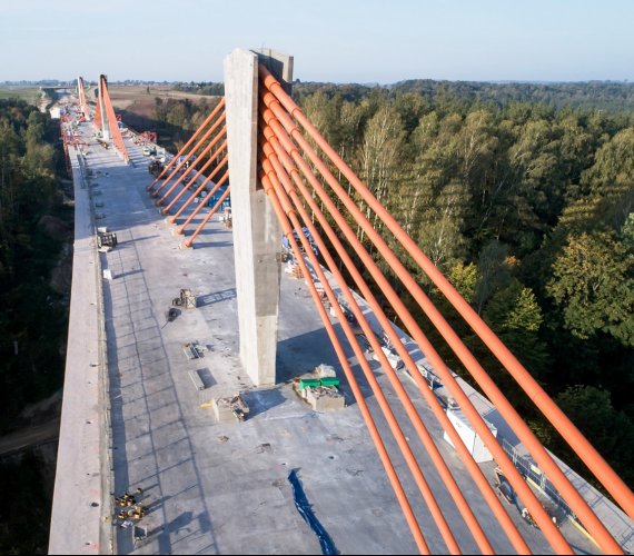 Fragment budowy mostu pod Ostródą. Fot. Budimex
