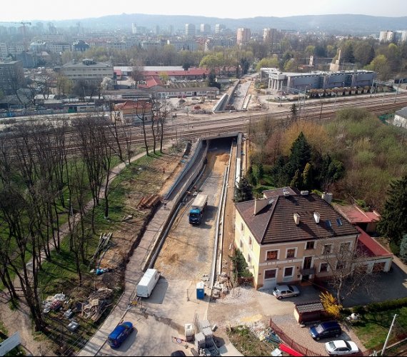 Plac budowy tunelu w ul. Rydla w Krakowie. Fot. PKP PLK