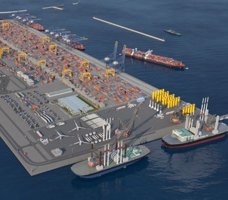 Wizualizacja Portu Zewnętrznego w Gdyni. Źródło: ZMPG