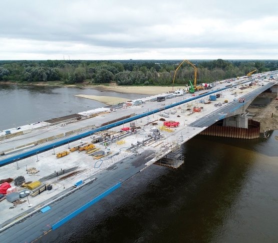 Budowa mostu Południowego w Warszawie. Fot. GDDKiA