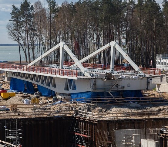 Roboty mostowe na terenie przekopu Mierzei Wiślanej. Fot. NDI/Besix