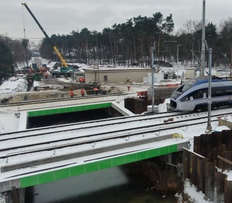 Andrespol – budowa tunelu drogowego pod torami. Fot. Paweł Mieszkowski/PKP PLK