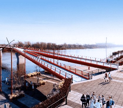 Wizualizacja mostu pieszo-rowerowego w Warszawie. Fot. ZDM Warszawa