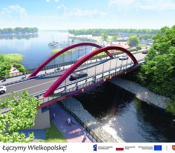 Wizualizacja nowego mostu w Wielkopolsce. Źródło: WZDW