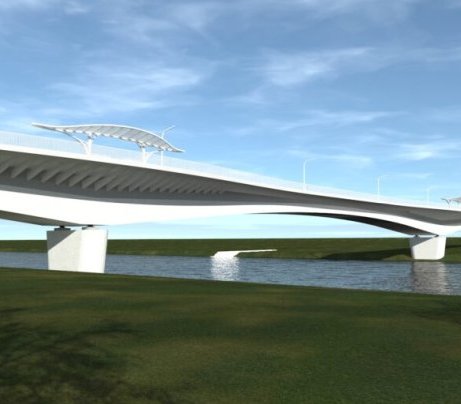 Wizualizacja mostu przez Bug. Źródło: siemiatycze.pl
