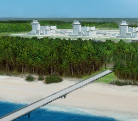 Wizualizacja elektrowni jądrowej z fragmentem ażurowego pomostu. Źródło: Urząd Morski w Gdyni/PEJ