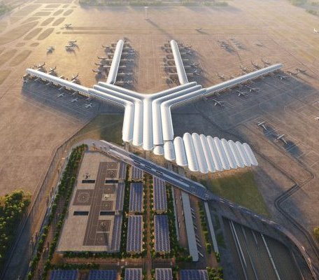 Wizualizacja lotniska CPK. Źródło: CPK