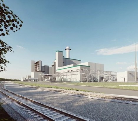 Wizualizacja elektrowni z blokiem gazowo-parowym. Źródło: PGE