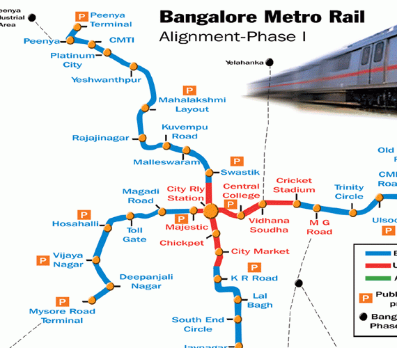 Plan metra w Bangalore, Indie