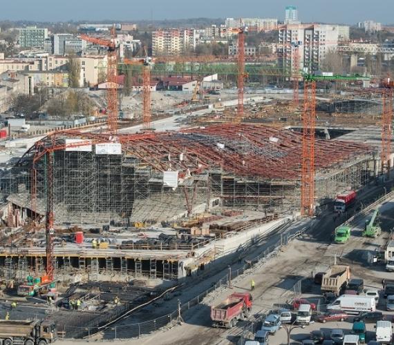 Budowa dworca Łódź Fabryczna. Fot. NLF Torpol-Astaldi s.c.