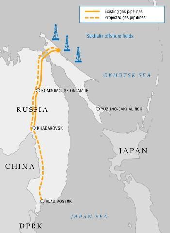 Trasa gazociągu Sachalin - Chabarowsk - Wladyvostok / Fig. Gazprom