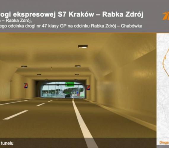 Tunel w ciągu Zakopianki. Źródło. GDDKiA o. Kraków