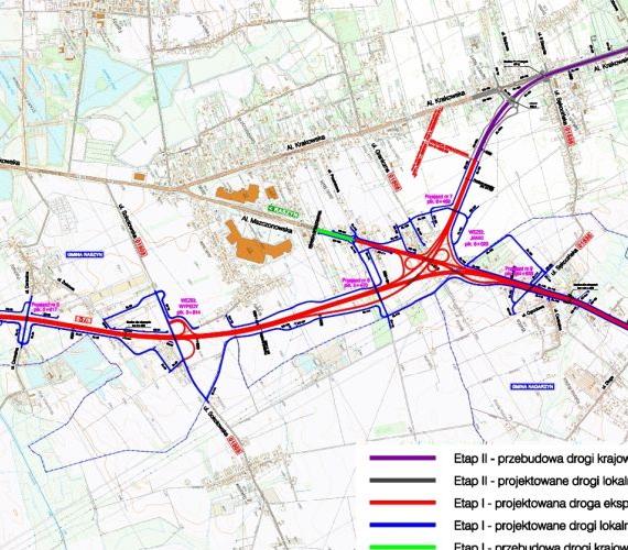 Mapa przebiegu trasy S8 - odcinek pozamiejski. Rys. z archiwum GDDKiA