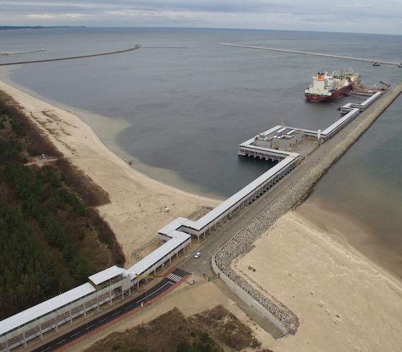 Obiekt portowy w Świnoujściu sprawdzono pod kątem bezpieczeństwa. Fot. Gaz-System S.A.