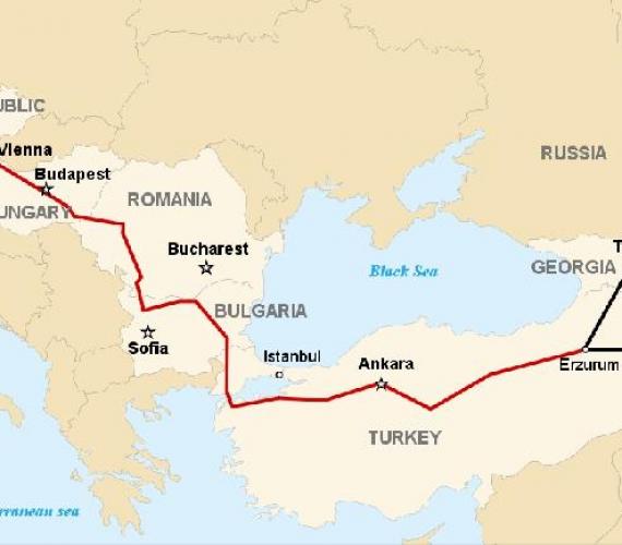 Planowana trasa gazociągu Nabucco