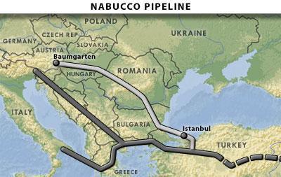 Projektowana trasa rurociągu Nabucco