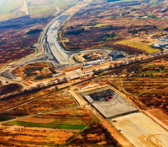 Fot. 1.  |	Budowa Autostrady A4 ? węzeł Rzeszów-Centralny / fot. GDDKiA o. Rzeszów