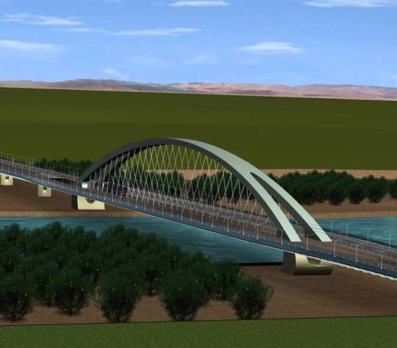 Wizualizacja mostu przez Wisłę w ciagu Trasy Krasińskiego. Źródło: ZMID