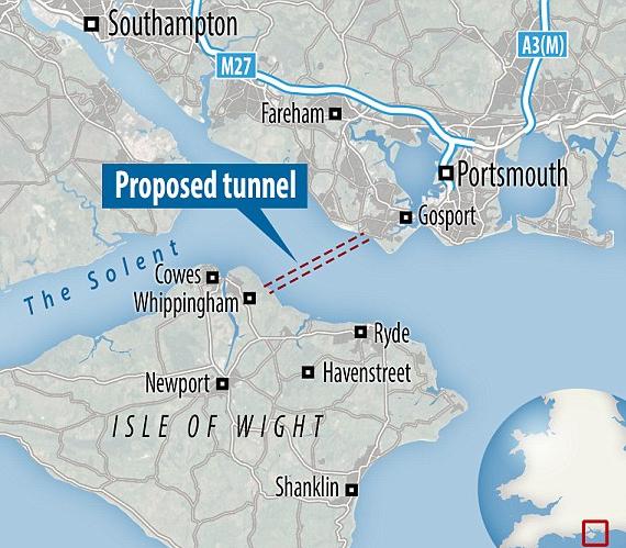 Proponowana lokalizacja tunelu /Źródło: dailymail.co.uk