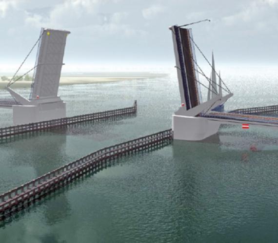 Most zwodzony na Wyspę Sobieszewską. Źródło: UM Gdańsk