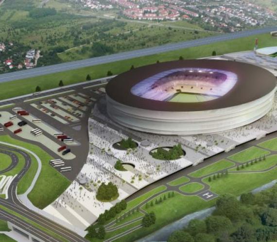 Wizualizacja stadionu - widok od ul. Lotniczej; źródło: Wrocław 2012 sp. z o.o.