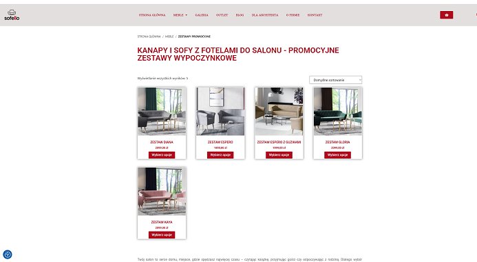 Kanapy z fotelami do salonu - Sklep meblowy Sofello