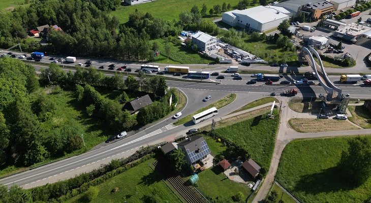 Zakopianka – obecne skrzyżowanie w Jaworniku. Fot. GDDKiA