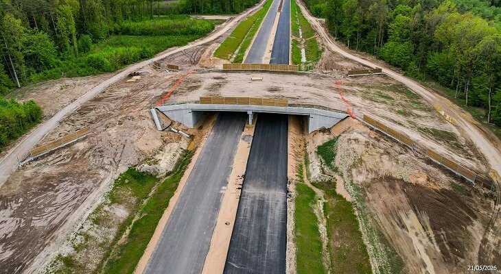 Droga ekspresowa S19, budowa odcinka Malewice–Chlebczyn. Fot. GDDKiA