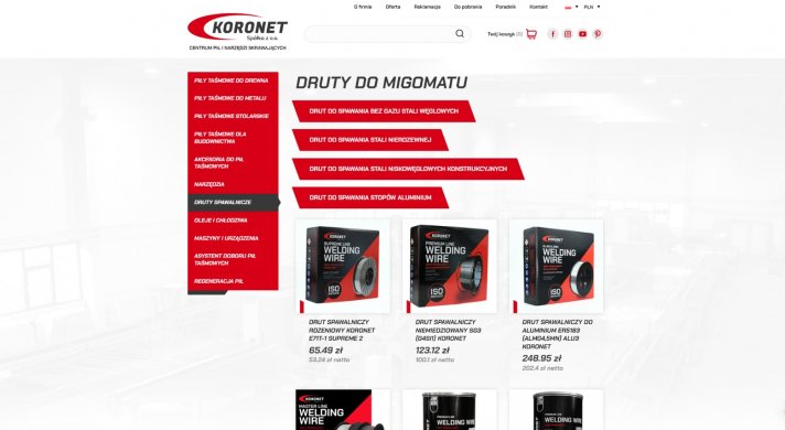 Fot. Druty do migomatu - Koronet