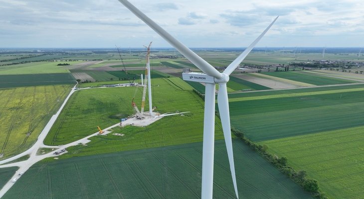 Powstaje Farma wiatrowa Miejska Górka z 190 MW, 53 turbinami i 1,12 mld zł finansowania. Fot. TAURON