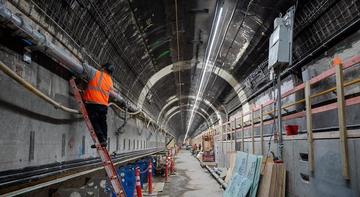 Prace w pierwszej nawie tunelu East River Tunnel w Nowym Jorku. Fot. Amtrak (mat. prasowe)