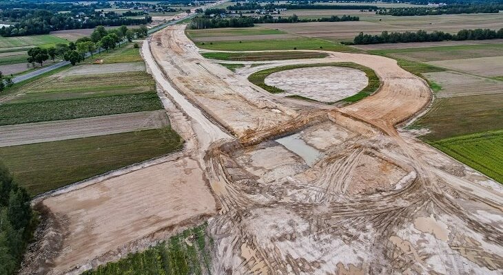 Budowa drogi ekspresowej S19 – przyszły węzeł Firlej. Fot. GDDKiA