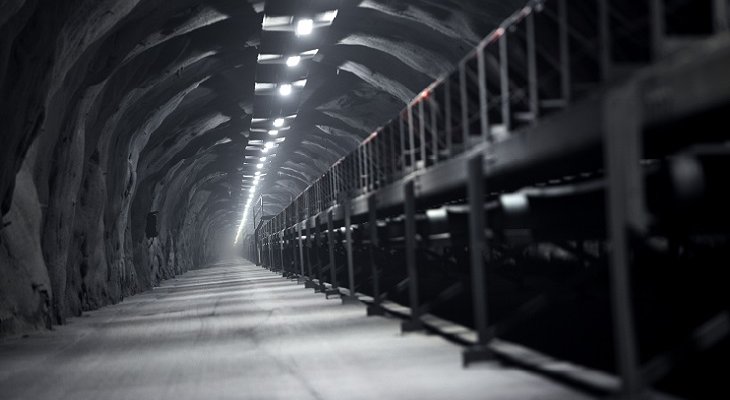 Główny poziom kopalni Malmberget na głębokości 1250 m pod ziemią. Fot. Fredric Alm/LKAB