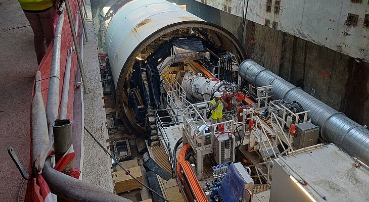 Maszyna TBM pracująca przy rozbudowie metra w Madrycie. Fot. Monotensión/Wiki Commons