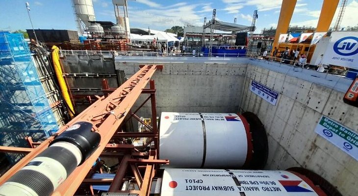 Tarcze TBM przygotowane do drążenia tuneli Metro Manila Subway. Fot. PIA NCR and Mark Alfred Frias/PNA Malacañang?Wiki Commons