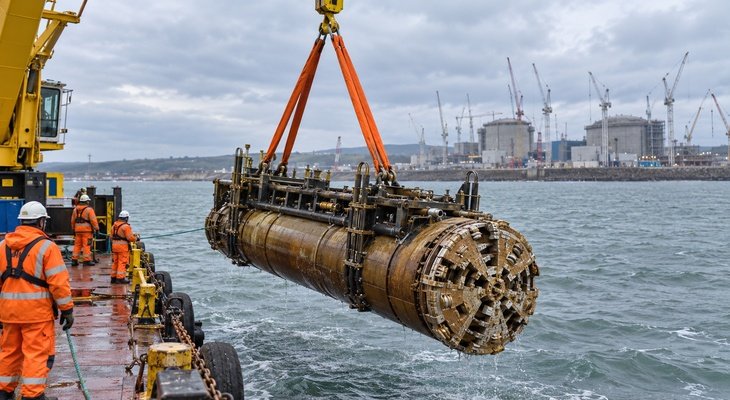 Dla elektrowni Hinkley Point C MTBM wykonała  620 m tunelu w 5 miesięcy, Fot. Wizualizacja poglądowa AI