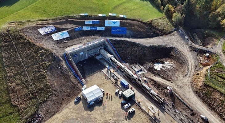 TBM Kinga już na miejscu, drąży najdłuższy tunel projektu Podłęże-Piekiełko. Fot. PKP PLK