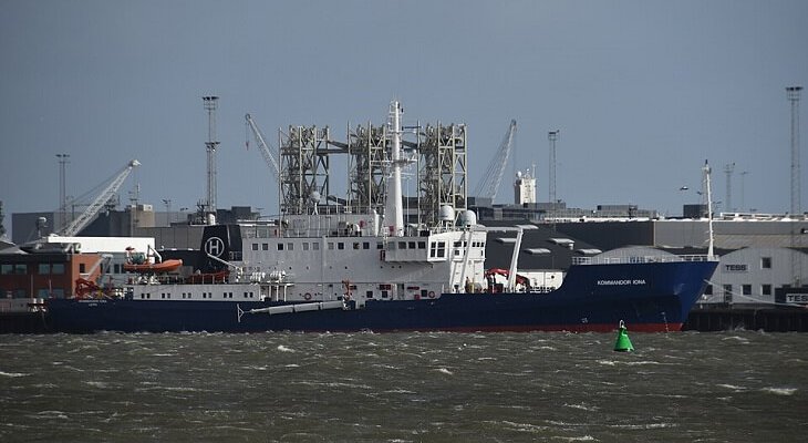 Statek badawczy Kommandor Iona w porcie Esbjerg. Fot. Thomas Dahlstrøm Nielsen/ CC BY 4; kadr