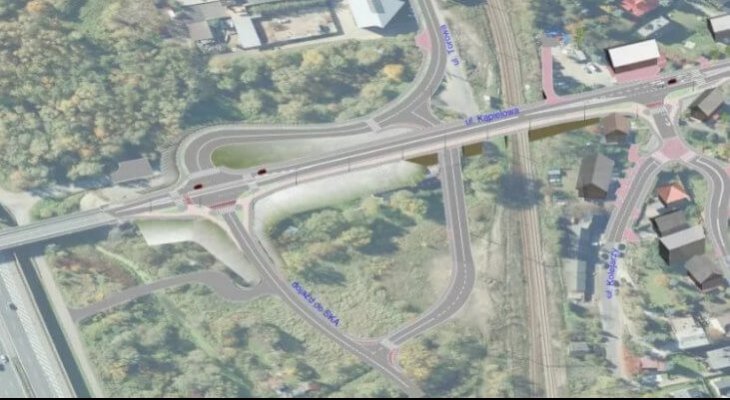 Wizualizacja wiaduktu nad linią kolejową w ciągu ul. Kąpielowej. Źródło: ZIM Kraków
