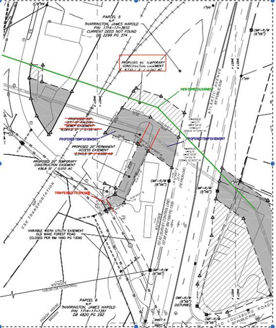 RYS. 1. Mapa służebności miasta Raleigh, NC Microtunnel Project